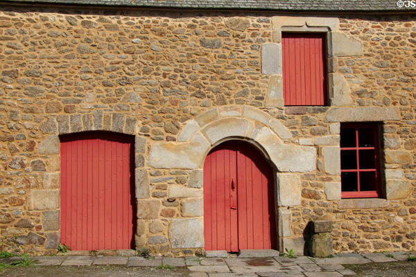 Stone work on manor house at Jacques Cartier Manor House Museum. St Malo, France.