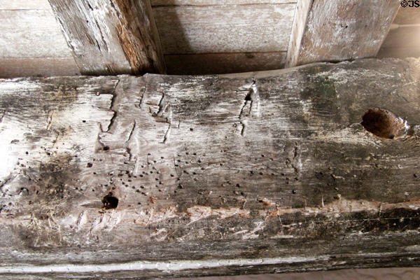 Original beams in kitchen ceiling at Jacques Cartier Manor House Museum. St Malo, France.