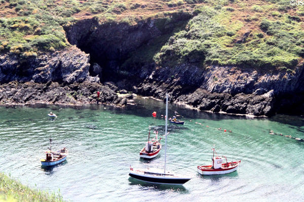 Pleasure boats in cove. Belle-Isle-en-Mer, France.