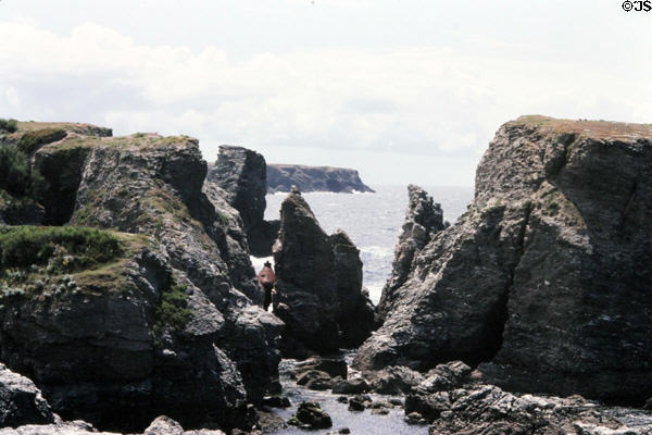 Typical rocky coastline. Belle-Isle-en-Mer, France.