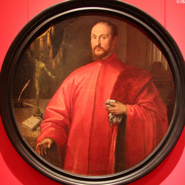 Portrait of Venetian procurator (end 16thC-early 17thC) by unknown of Venice at Museum of Fine Arts of Rennes. Rennes, France.