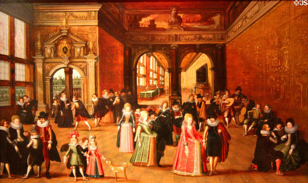Ball at court of Henry IV painting (c1580-2) by Louis de Caulery of Anvers at Museum of Fine Arts of Rennes. Rennes, France.