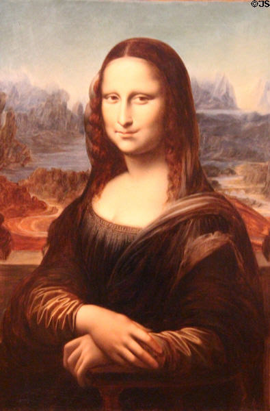 Copy of la Joconde (1877) by Giovanni Rota at Museum of Fine Arts of Rennes. Rennes, France.