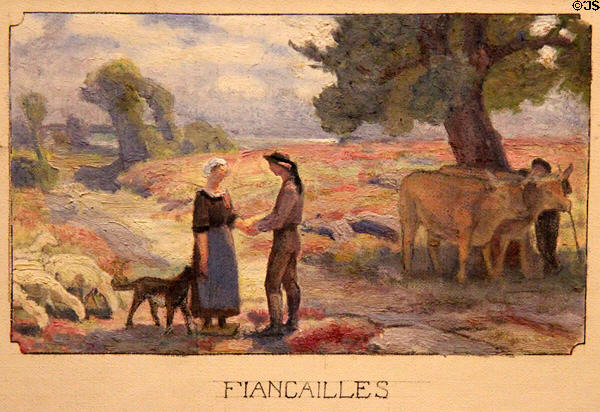 Engagement study painting for Rennes city hall (c1919) by Louis Roger at Museum of Fine Arts of Rennes. Rennes, France.