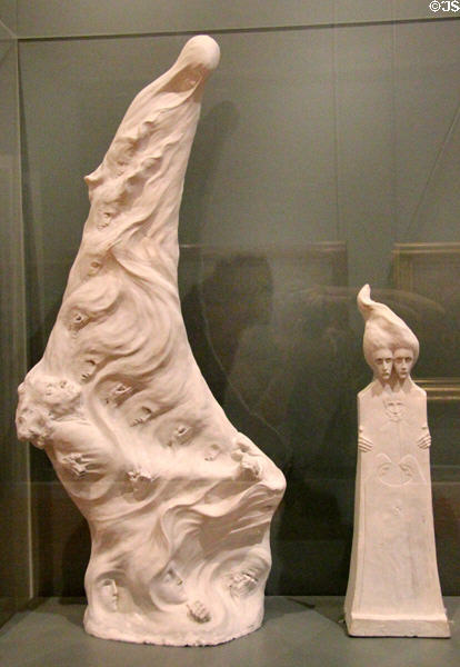 Beethoven (1904) & World (1902) sculptures by Boleslaw Biegas at Museum of Fine Arts of Rennes. Rennes, France.