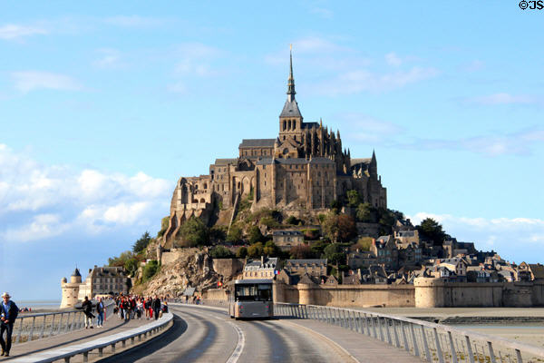 Bridge leading to Mont-St-Michel. Mont-St-Michel, France.