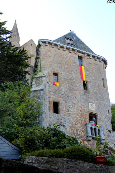 Abbey buildings seen from Grande Rue. Mont-St-Michel, France.