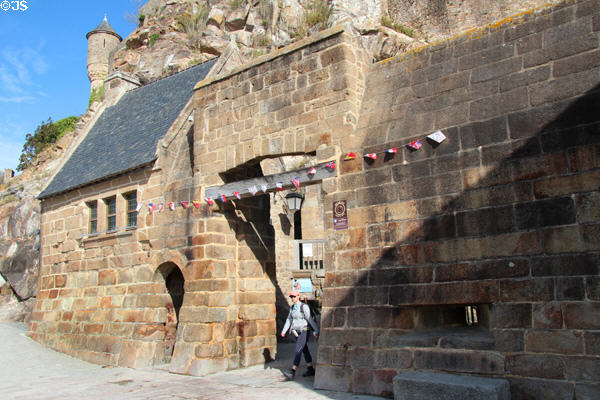 Porte Échauguette with Tour Gabriel in background. Mont-St-Michel, France.