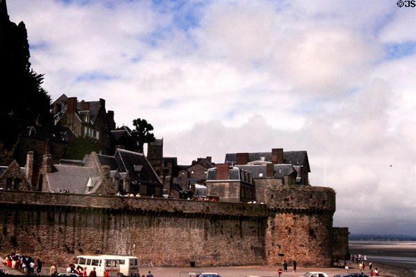 Former parking lot (until 2015) subject to flooding by tides. Mont-St-Michel, France.