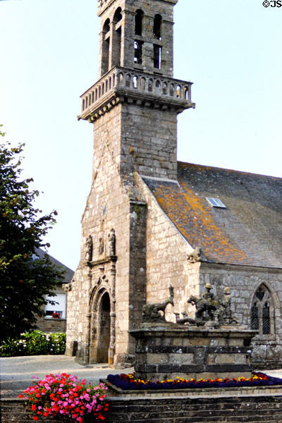 St Jerome Church & sculpture known as St Hubert Hunting. Cast, France.