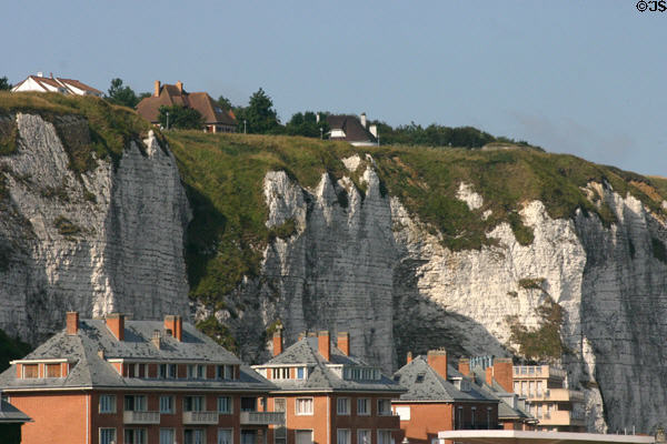 White cliffs above town. Dieppe, France.