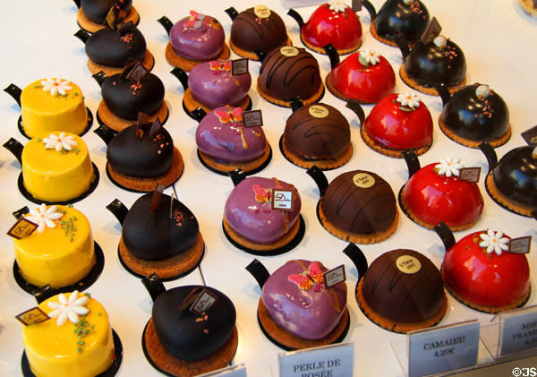 Pastries in shop window. Arras, France.