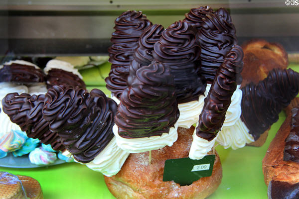 Meringues in shop window. Arras, France.
