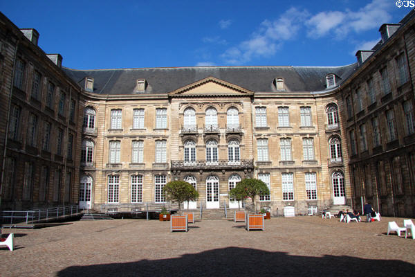 Courtyard of Arras Fine Art Museum in former Saint-Vaast Abbey. Arras, France.