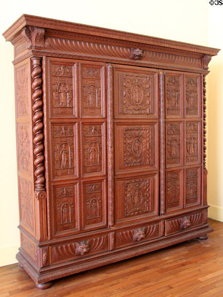 Oak armoire (17th & 19thC) at Arras Fine Art Museum. Arras, France.