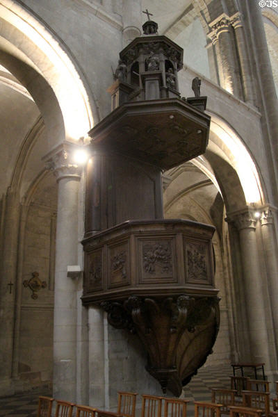 Pulpit of abbey church of Saint-Étienne. Caen, France.
