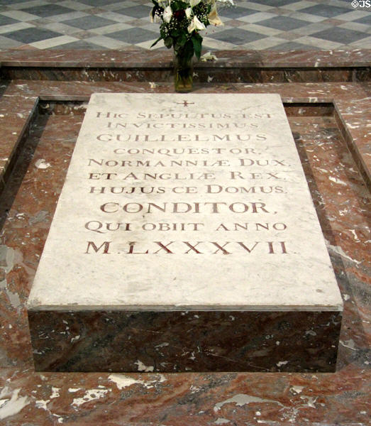 Tomb of William the Conqueror in abbey church of Saint-Étienne. Caen, France.