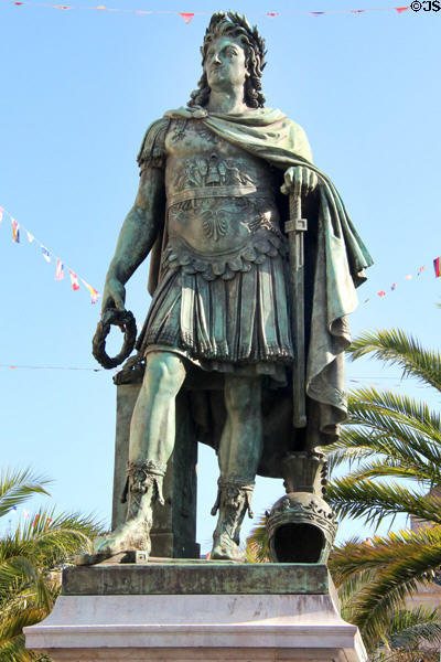 Louis XIV as Roman Emperor statue (1828) by Louis Petitot on place Saint-Sauveur. Caen, France.