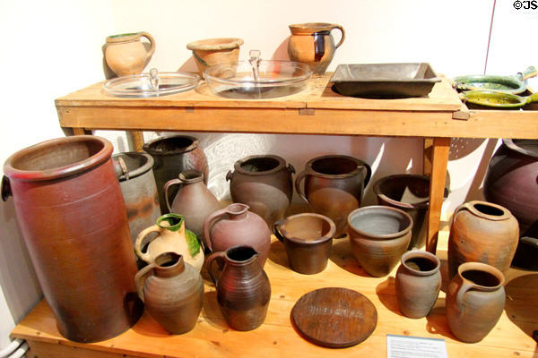 Jars & vessels used in dairy production (19thC) at Museum of Normandy. Caen, France.