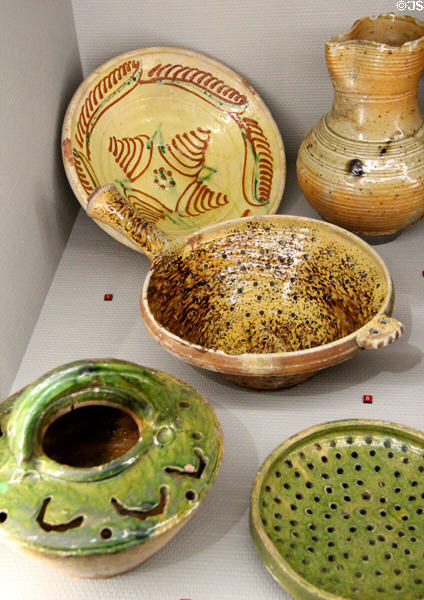 Pottery for everyday use (18th-19thC) at Museum of Normandy. Caen, France.