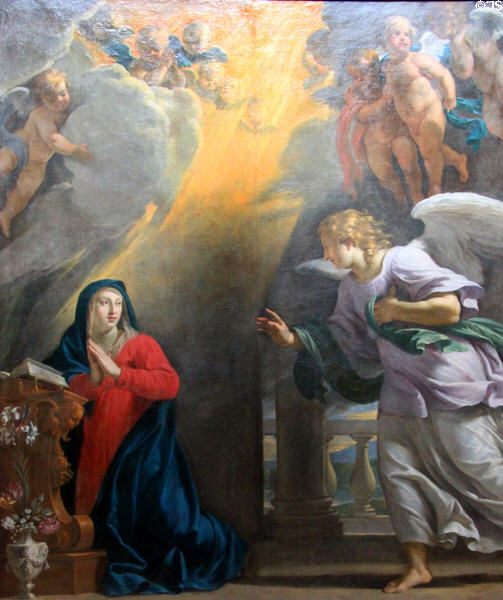 Annunciation painting (17thC) by Philippe de Champagne at Caen Museum of Fine Arts. Caen, France.