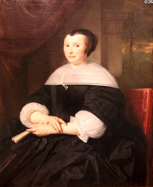 Portrait of woman (17thC) by Abraham van den Tempel of Amsterdam at Caen Museum of Fine Arts. Caen, France.
