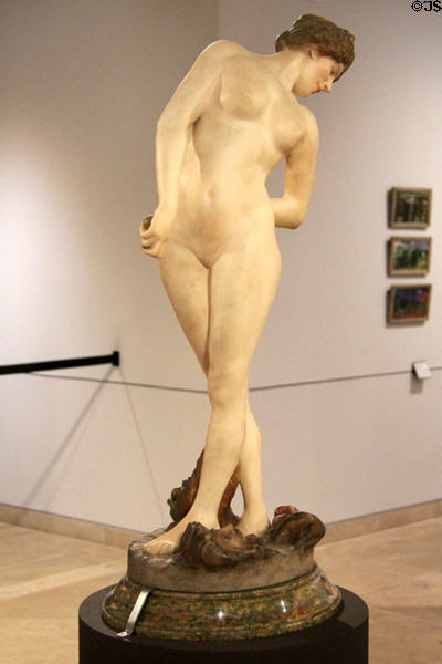 La Joueuse de boules sculpture (c1902) by Jean-Léon Gérôme at Caen Museum of Fine Arts. Caen, France.