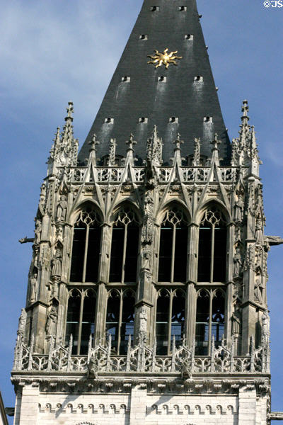 Northwest tower roof of Rouen Cathedral. Rouen, France.
