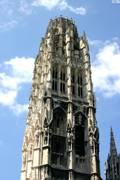 Southwest tower (1485-1507) of Rouen Cathedral. Rouen, France.