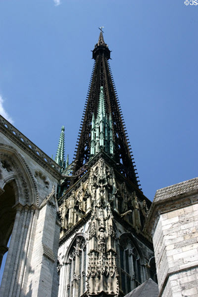 Central lantern tower of Rouen Cathedral. Rouen, France.