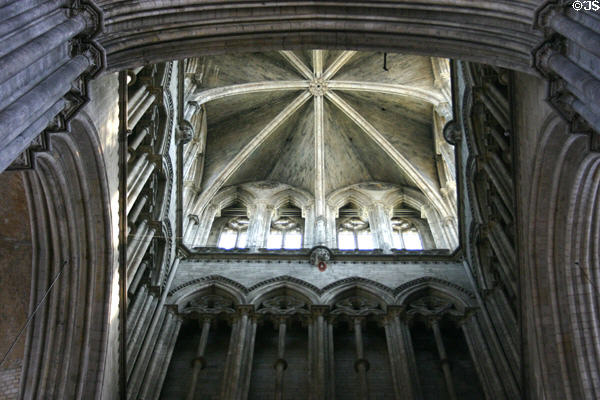 Interior transept ceiling at Rouen Cathedral. Rouen, France.