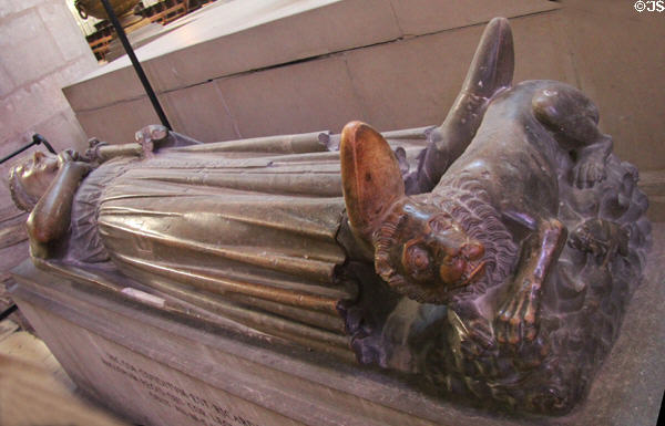 Tomb with only heart of Richard Lion-Heart (Duke of Normandy & King of England) who died 1199 at Rouen Cathedral. Rouen, France.