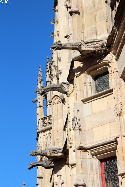 Gargoyles along Court of Appeals wing of former Parliament of Normandy & Courthouse. Rouen, France.