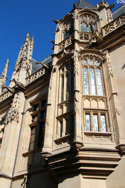 Gothic facade of former Parliament of Normandy & Courthouse. Rouen, France.