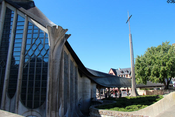 Flame-like walls at St Joan of Arc Church. Rouen, France.