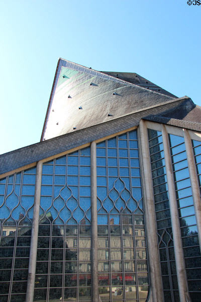 Flame-like windows at St Joan of Arc Church. Rouen, France.