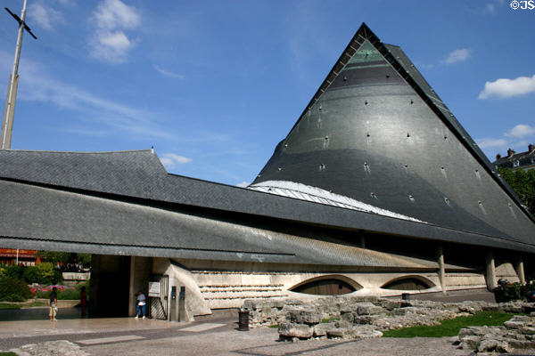 Roofline at St Joan of Arc Church. Rouen, France.