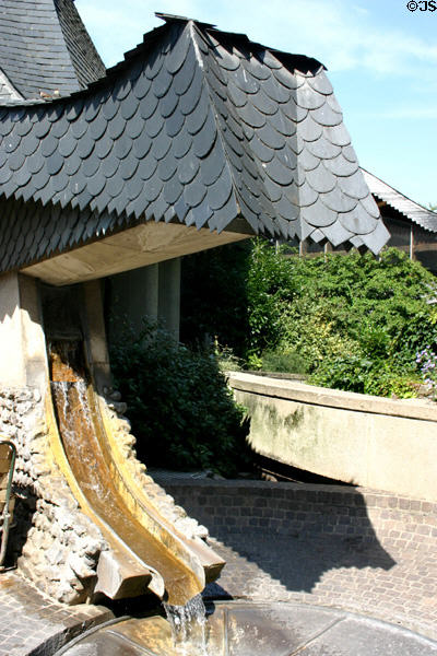 Waterfall off St Joan of Arc Church. Rouen, France.