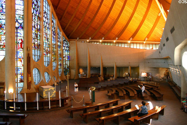 Interior at St Joan of Arc Church. Rouen, France.
