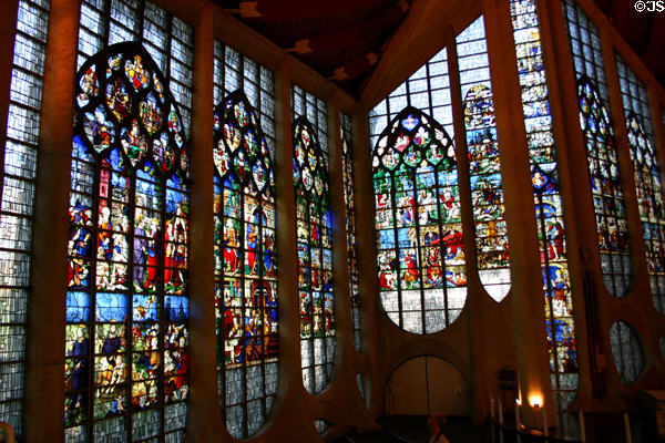 Stained-glass windows (16thC) from St Vincent's church destroyed by WWII air raids at St Joan of Arc Church. Rouen, France.