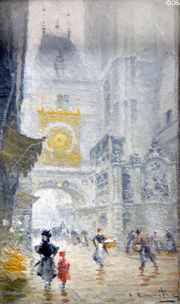 Rouen great clock painting (c1890s) by Léon Jules Lemaître at Rouen Museum of Fine Arts. Rouen, France.