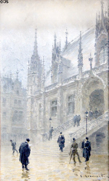 Rouen palace of justice painting (c1890s) by Léon Jules Lemaître at Rouen Museum of Fine Arts. Rouen, France.
