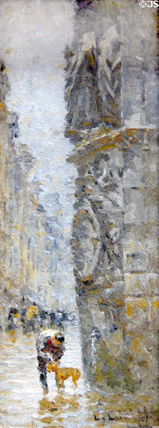 Rouen St Maclou church painting (c1890s) by Léon Jules Lemaître at Rouen Museum of Fine Arts. Rouen, France.