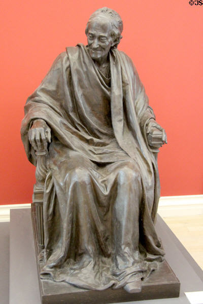 Papier maché model of Voltaire seated (c1778) by Jean-Antoine Houdon at Rouen Museum of Fine Arts. Rouen, France.