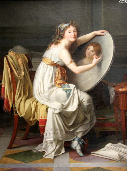 Self portrait with daughter (c end 18thC) by Adele Romanee at Rouen Museum of Fine Arts. Rouen, France.