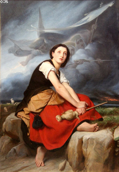 Joan of Arc listening to her voices painting by Léon François Bénouville at Rouen Museum of Fine Arts. Rouen, France.