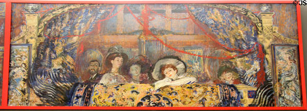 People on stage painting on screen (1911-12) by Jacques-Emile Blanche at Rouen Museum of Fine Arts. Rouen, France.