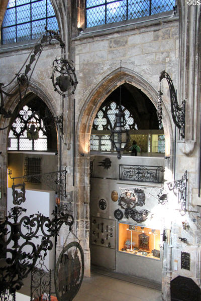 Collection of iron shop signs at Wrought Iron Museum. Rouen, France.