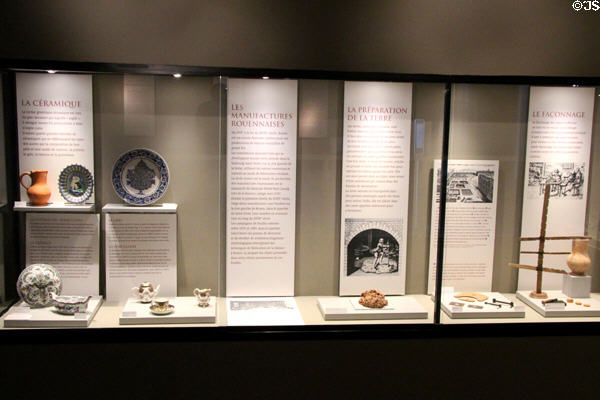 Display of ceramic history at Rouen Ceramic Museum. Rouen, France.