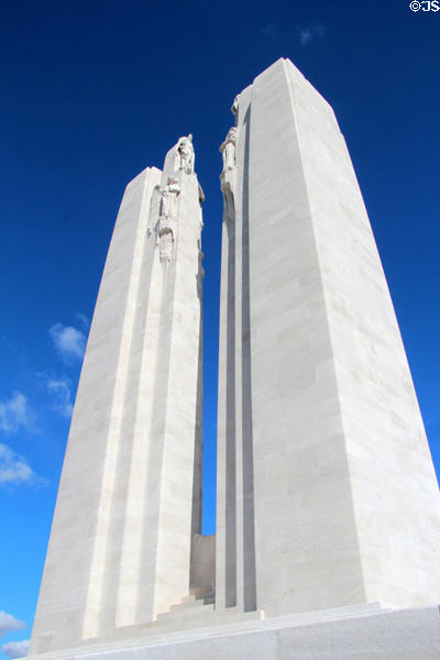 Spires of Vimy Ridge Memorial. Vimy, France.